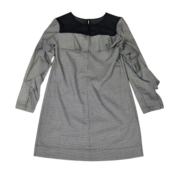 DRESS - Women's BCBGeneration Black/White Houndstooth Ruffle Sleeve Mini Dress. - Picture 16 of 16